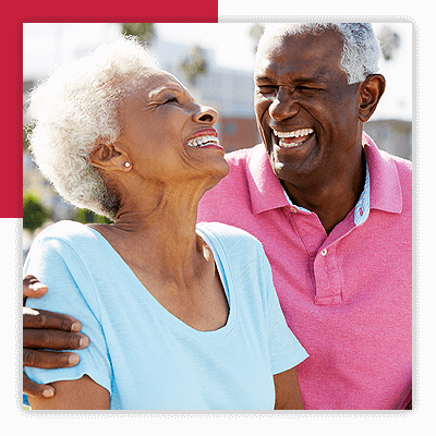 Closeup of Older Couple Laughing